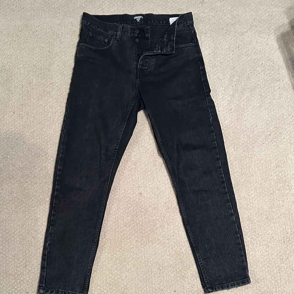 Carhartt WIP Men's Newell Pant in Stonewash Black